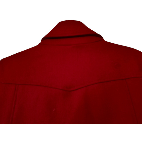 3242) Old Navy Red Double Breast Wool Blend Long Sleeve Jacket Coat Medium - Picture 4 of 8